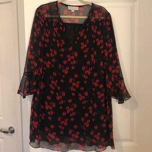 Rachel Zoe bell sleeve silk mini dress